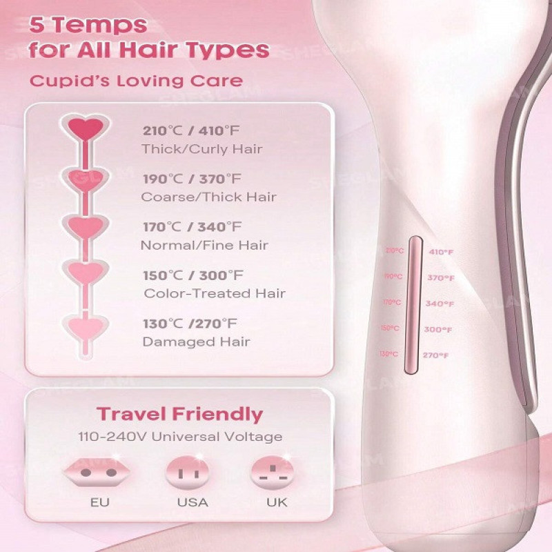 فر کننده مو شیگلم مدل Cupid’s Charm Beach Babe Hair Waver سایز 19 میلی‌متر با تایمر هوشمند و پوشش سرامیکی
