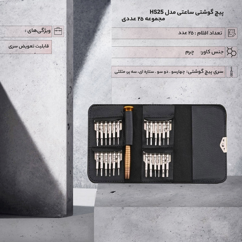 پیچ گوشتی ساعتی مدل HS25 مجموعه 25 عددی