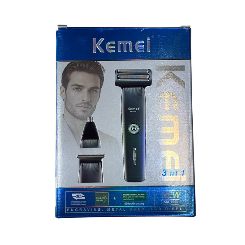 ست ماشین اصلاح موی صورت و بدن شارژی کیمی مدل KM-1260