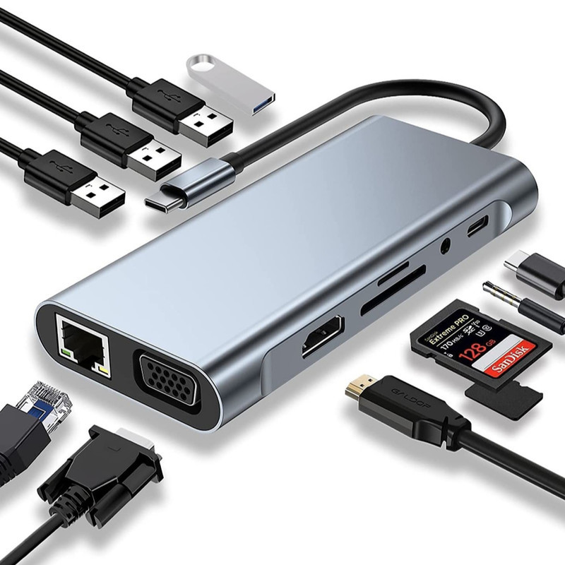 هاب 11 پورت USB-C مدل SUPPORT 4K