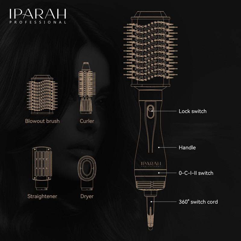 سشوار برس‌دار حالت‌دهنده 1000 وات ای پاراه مدل P-266 4in1