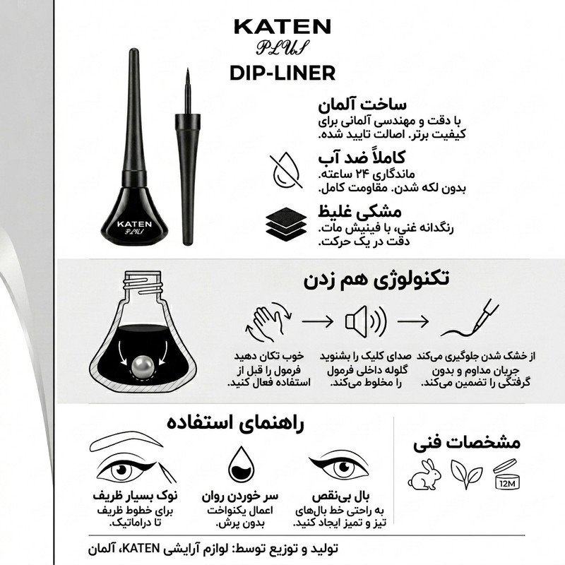 خط چشم مویی کاتن مدل Super Waterproof رنگ مشکی
