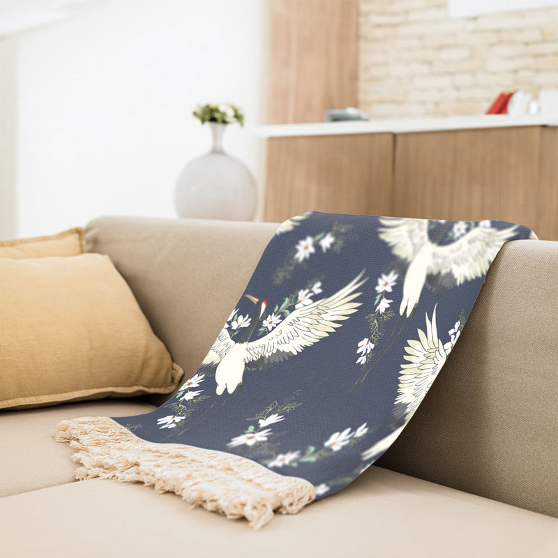 شال مبل مدل پرواز درنا کد F2SH1072 سایز 100x180 سانتی متر