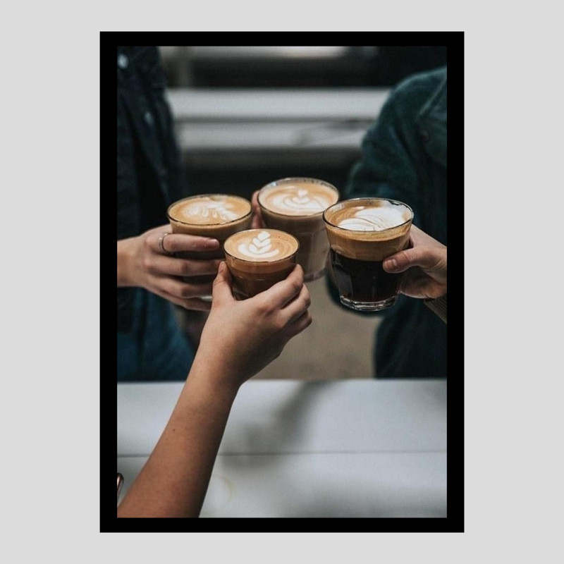 تابلو طرح کافه و قهوه کد Cafe78 مجموعه 5 عددی