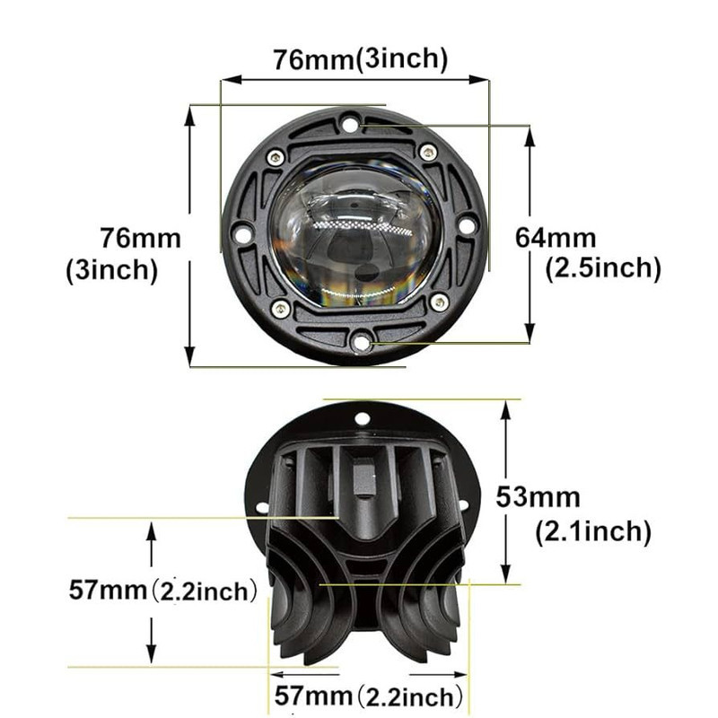 پروژکتور داخل سپر گرد دو رنگ کد 02 مجموع دو عددی