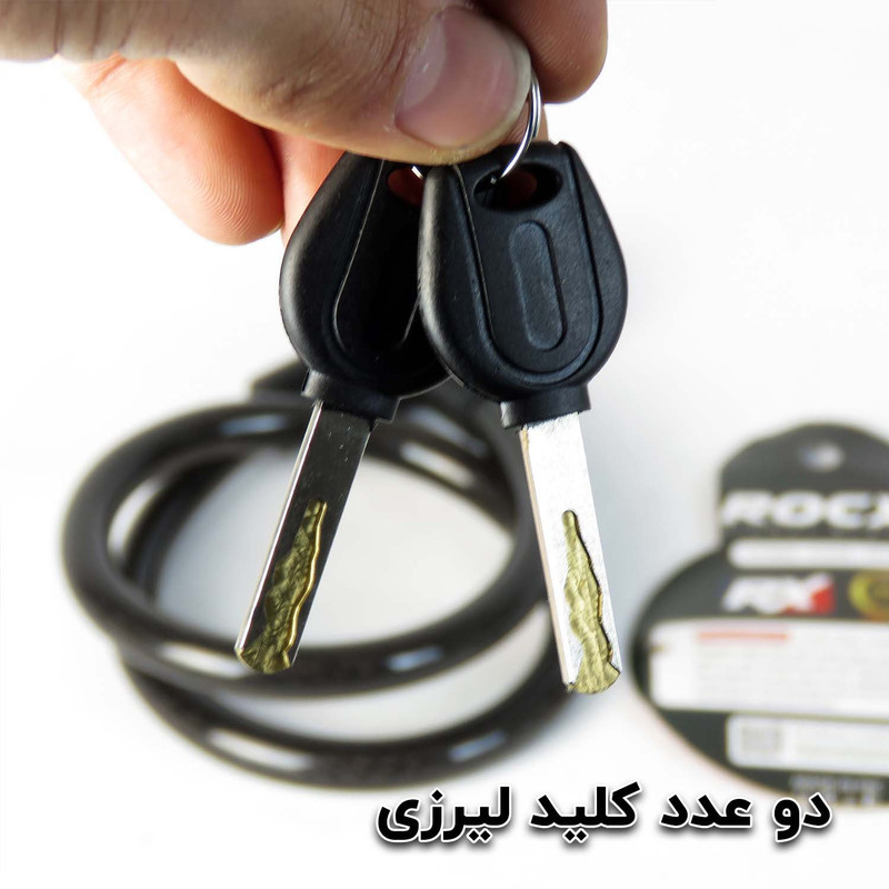 قفل کابلی موتورسیکلت راکس مدل ضد اسید 800 - 15 کد 782
