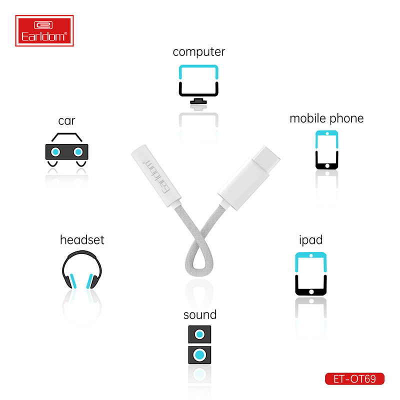 مبدل USB-C به جک AUX ارلدام مدل ET-OT69