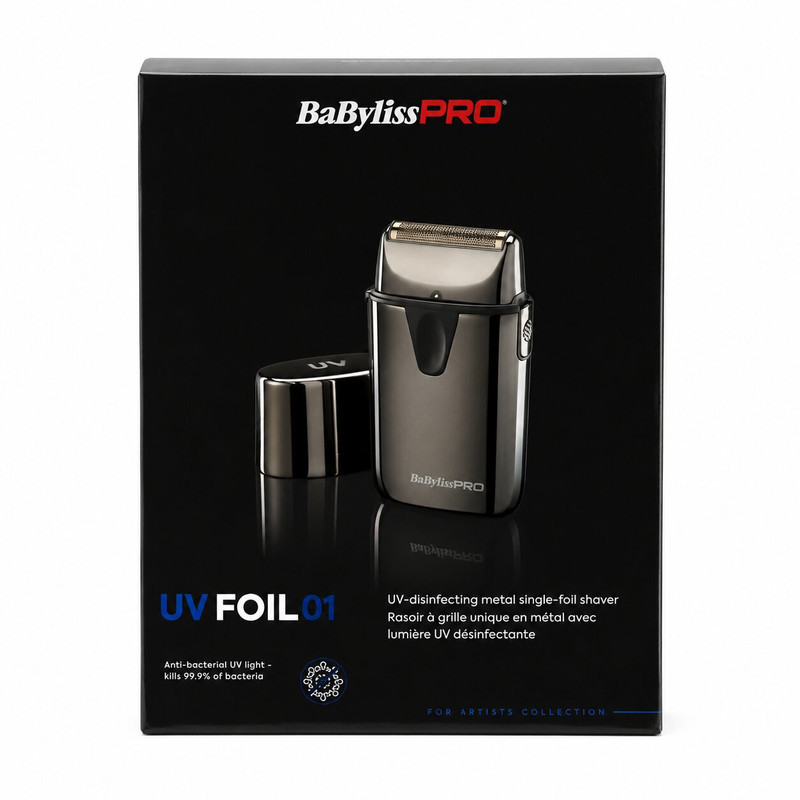 ماشین اصلاح موی صورت شارژی بابیلیس پرو مدل UVFOILFXLFS1E با اصلاح فویلی، تیغه استیل پیشرفته، صفر زن و بدنه فلزی ارگونومیک