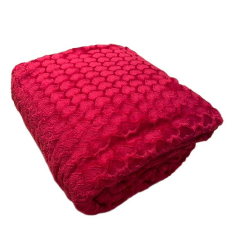 پتو یک نفره گلبافت مدل قلبی  سایز 200x150 سانتی‌متر