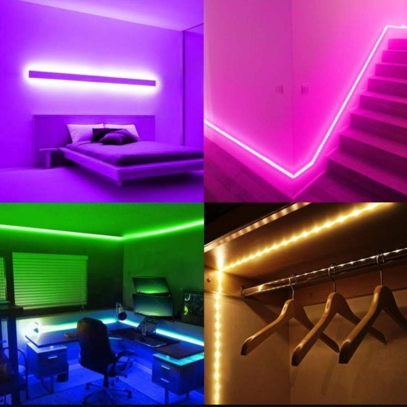 ریسه ال ای دی مدل پکیج گیمینگ 16 رنگ کد RGB 12v طول 5 متر