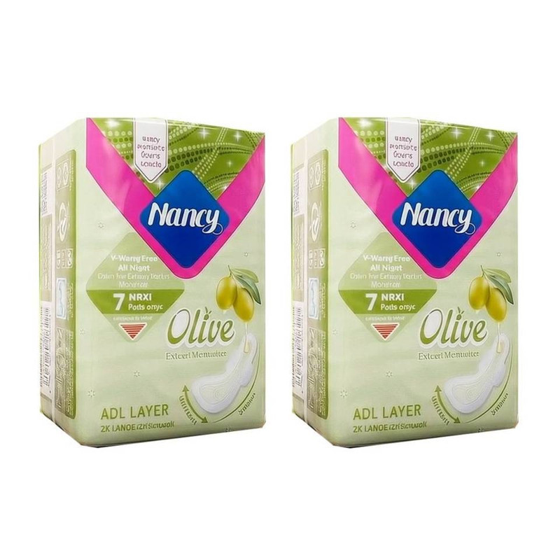 نوار بهداشتی بالدار خیلی نازک ضد حساسیت شب و روز نانسی مدل OLIVE با جذب خیلی خیلی زیاد سایز خیلی خیلی بزرگ مجموعه 2 عددی