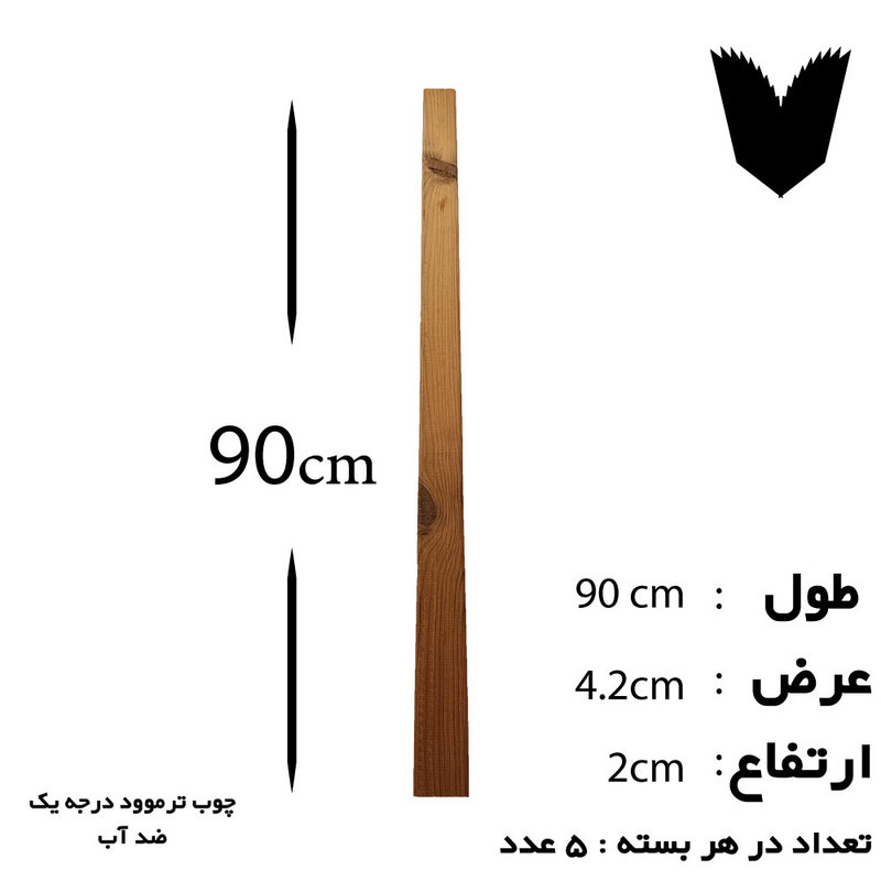 تخته چوب مدل ترموود پویا بسته پنج عددی