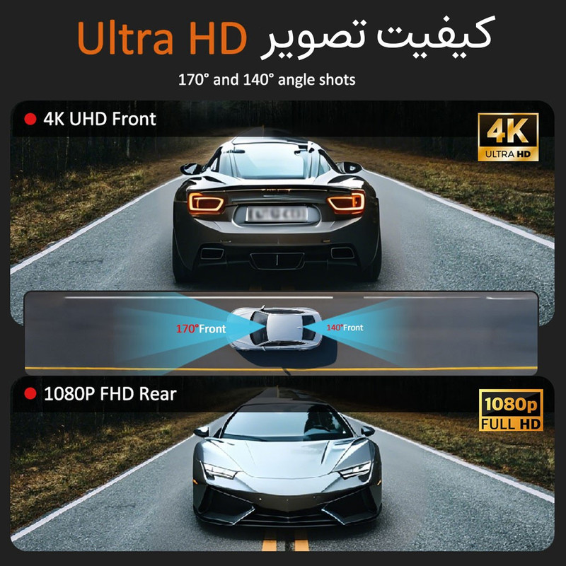 دوربین ثبت وقایع خودرو اتوویژن مدل HX230 به همراه دوربین عقب