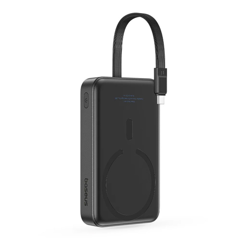 پاوربانک بی‌سیم 30 وات باسئوس مدل Magnetic Mini ظرفیت 10000 میلی آمپر ساعت