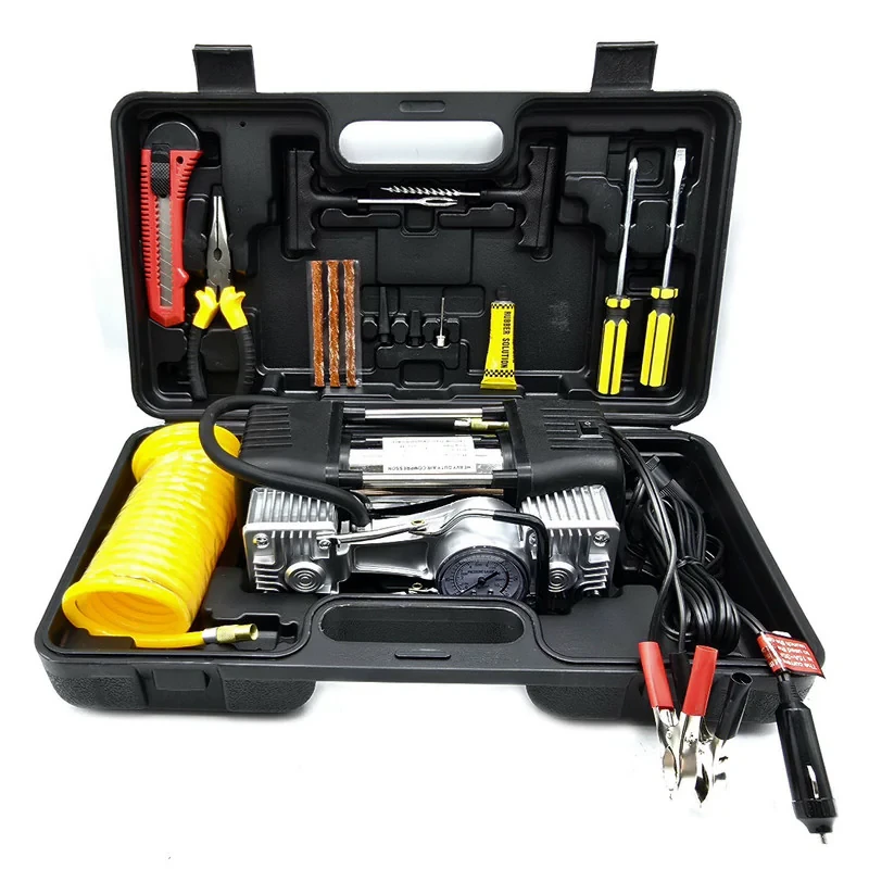 کمپرسور باد خودرو 23 وات ماکیتا مدل فندکی و سر باتری کد ARE-COMPRESSOR-23W مجموعه 15عددی