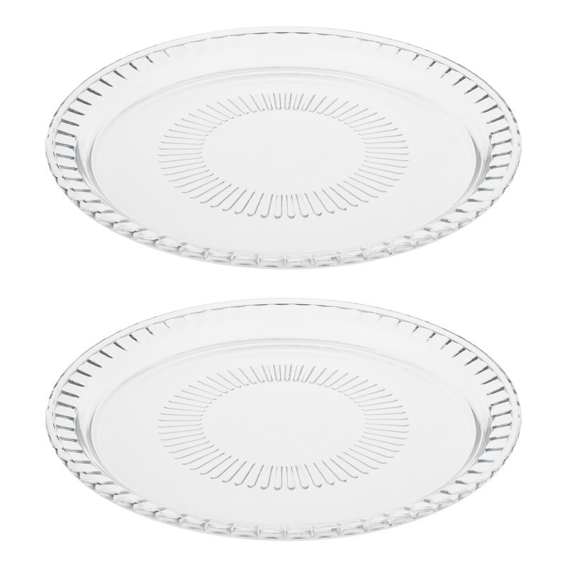 دیس کریستال دایره‌ای پذیرایی و میوه‌خوری مدل اپرا 1010 بسته 2 عددی، ساخت ایران، قابلیت شست‌وشو با دست و ماشین ظرفشویی