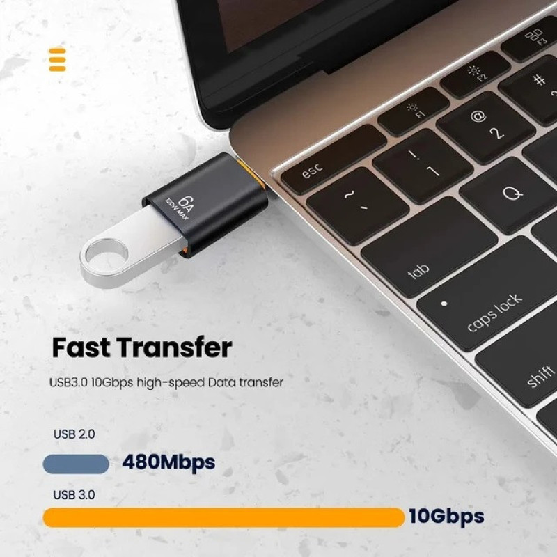مبدل USB-C به USB 3.0 مدل OTG-6A-120W