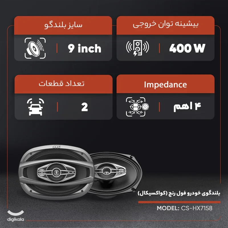 اسپیکر خودرو جی وی سی مدل CS-HX7158
