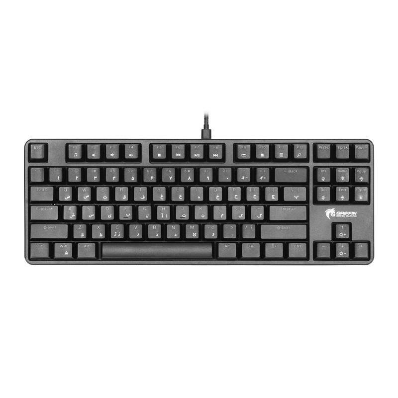 کیبورد گیمینگ گرین مدل GK801-RGB، سوئیچ مکانیکال آبی، Tenkeyless، نورپردازی RGB
