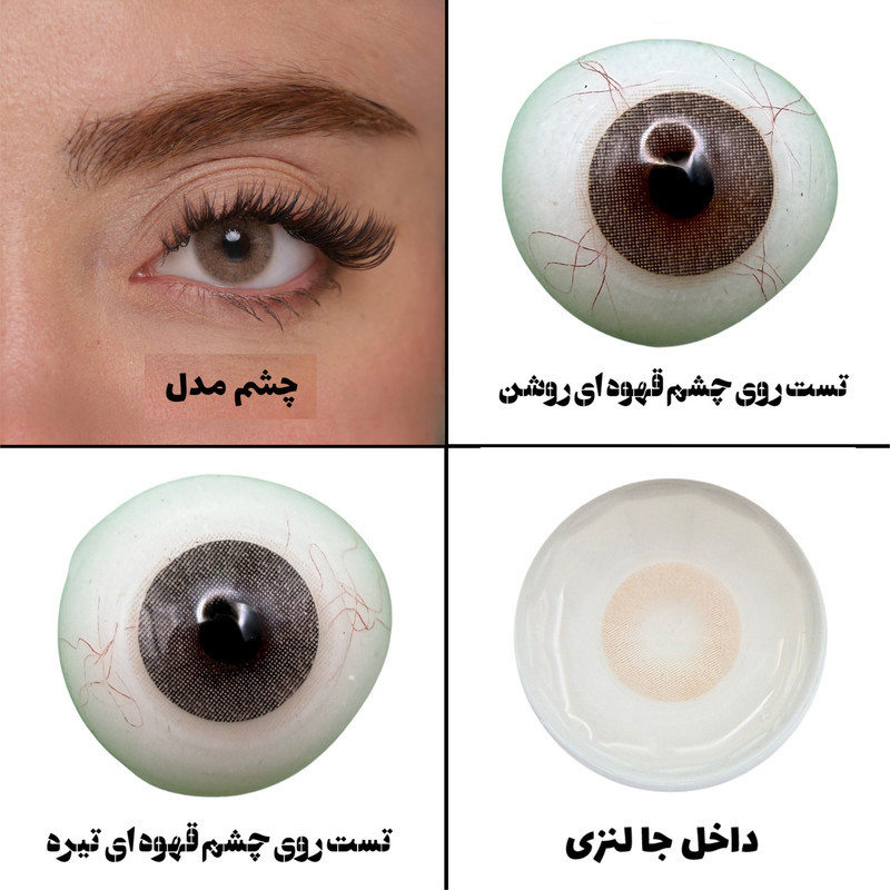 لنز چشم هرا گریس تمیم کانتکت لنز مدل LUMINO HAZEL کد 29 رنگ عسلی خاکی روشن بدون دور