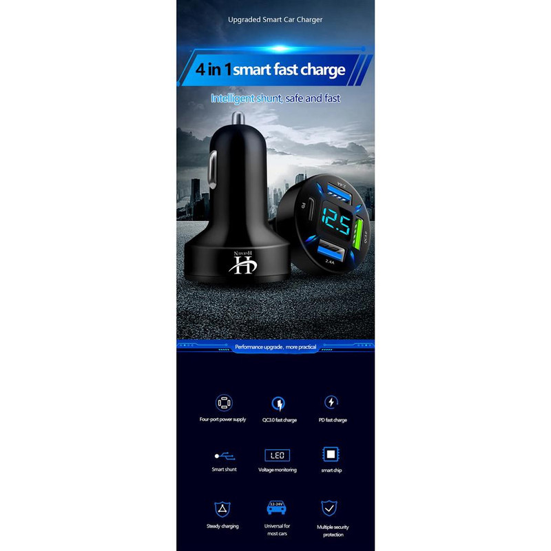 شارژر فندکی هارمن مدل PD4QC3