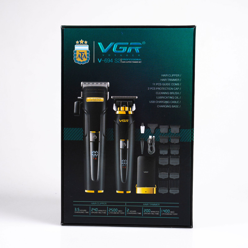 ست ماشین اصلاح موی سر و صورت وی جی ار مدل V-694 بسته 2 عددی
