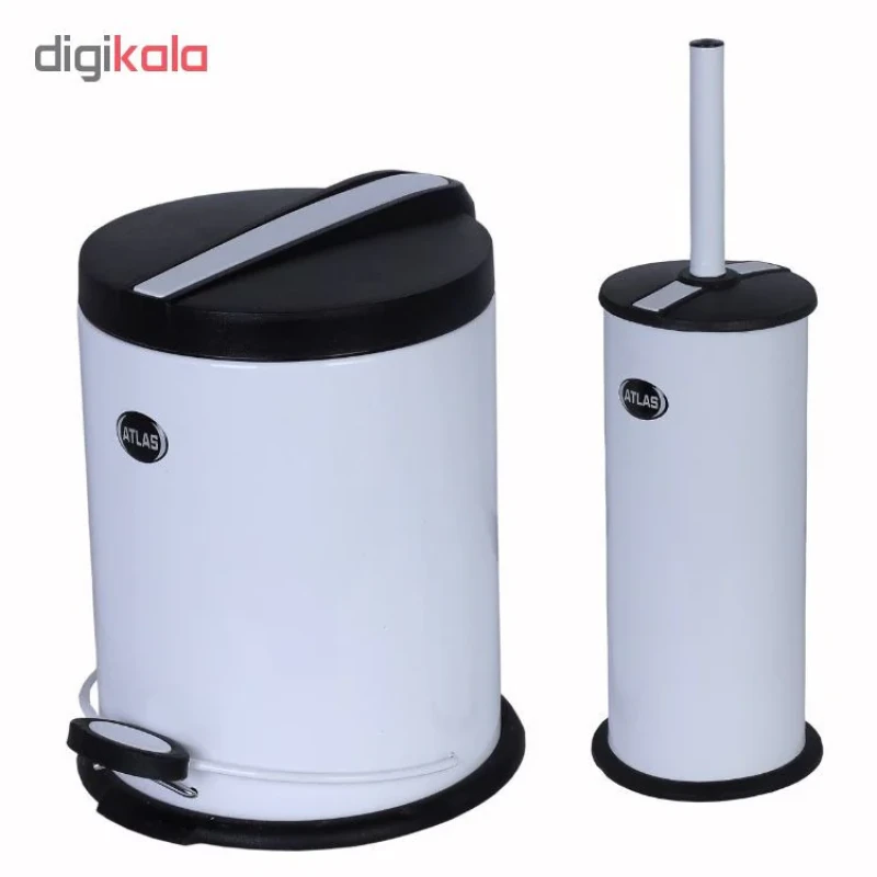 ست سطل زباله و فرچه اطلس مدل دنا کد 03
