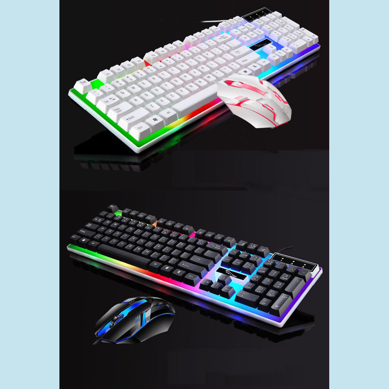 کیبورد و ماوس گیمینگ مدل G21B، سوییچ ممبران، Full-size، نورپردازی RGB