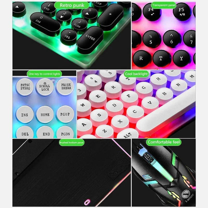 کیبورد و ماوس گیمینگ لایمید مدل GTX300NEW RGB سوئیچ ممبران، Full-Size، نور پردازی LED RGB