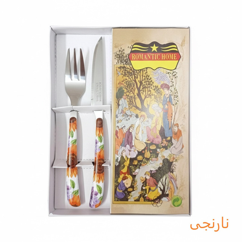 ست کارد و چنگال 12 پارچه رمانتیک هوم مدل گل