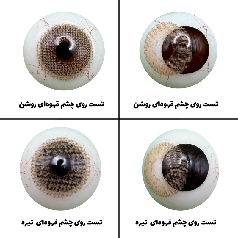 لنز چشم رویال ویژن مدل CHANEL BROWN کد 34 رنگ قهوه ای رگه دار بدون دور