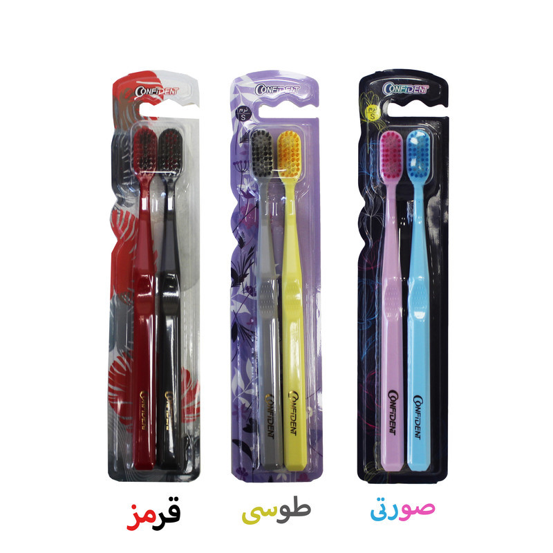 مسواک کانفیدنت مدل توربو ایزی وایت با برس نرم بسته 2 عددی