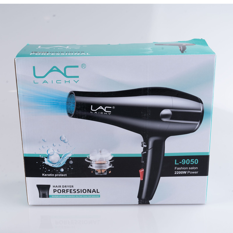 سشوار حرفه‌ای 2200 وات لایچی مدل L-9050، موتور AC، وزن 990 گرم، المنت فلز، دارای سری متمرکز‌کننده باریک با ویژگی صاف‌کنندگی، با قابلیت باد سرد