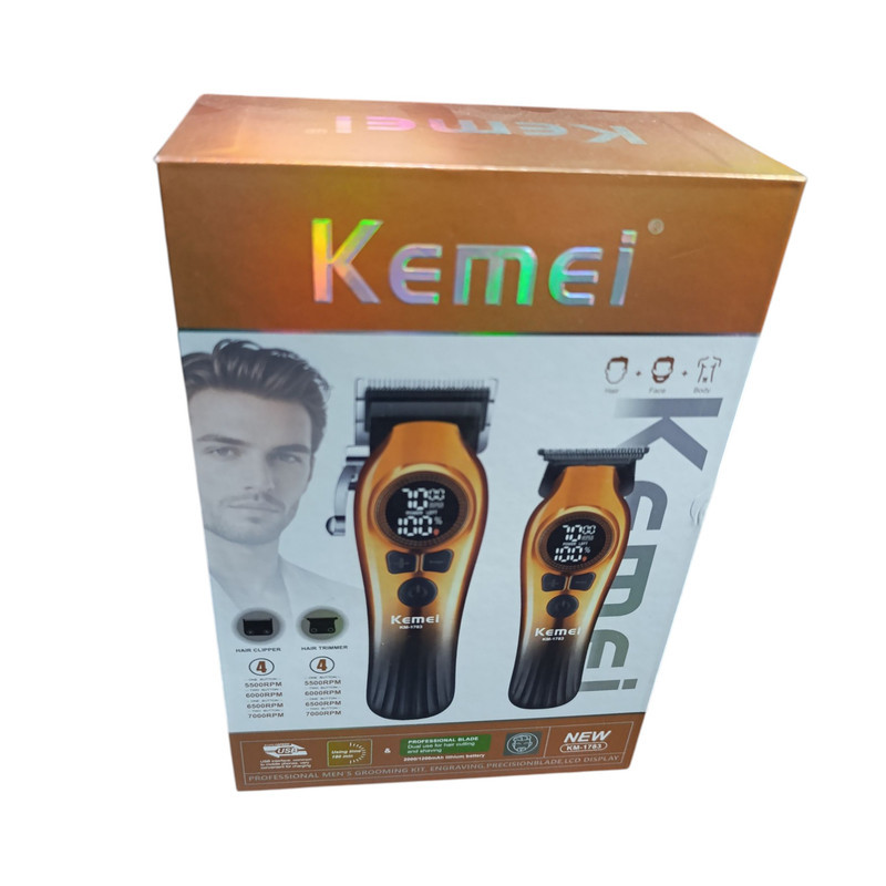 ماشین اصلاح موی سر و صورت شارژی کیمی مدل km-1783 مجموعه 2 عددی