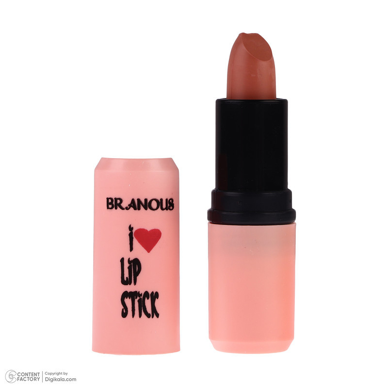 رژ لب جامد مات برانوس مدل Long Lasting رنگ قهوه‌ای شماره 605