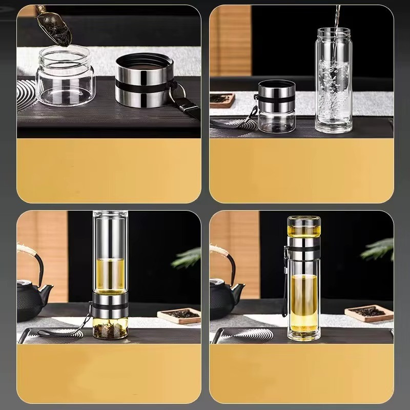 فلاسک دمنوش ساز  سفری مدل Double F
