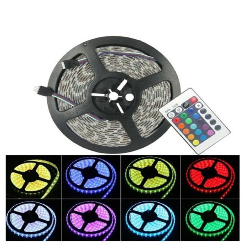 ریسه ال ای دی مدل پکیج گیمینگ 16 رنگ کد RGB 12v طول 5 متر