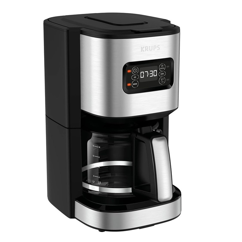 قهوه‌ساز کروپس مدل KM480D10، ظرفیت دم‌آوری چهار فنجان فاقد فیلتر، دارای تایمر، صفحه گرم نگهدارنده قهوه و تعیین غلظت قهوه