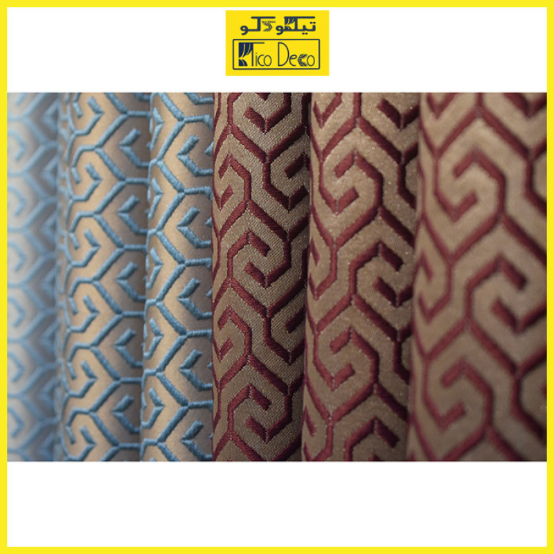 پرده پانچ تیکو دکو مدل ساتن ژاکارت طرحدار ابریشم بافت دار  سایز 280x300 سانتی‌متر