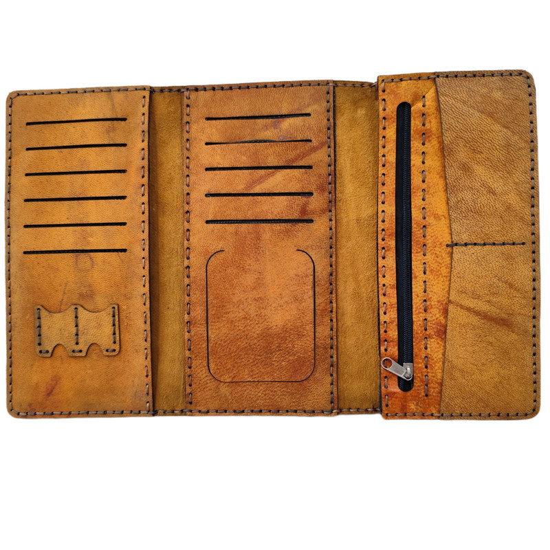 کیف پول دست دوز مردانه مدل چرم طبیعی بزی کد Ch-k135