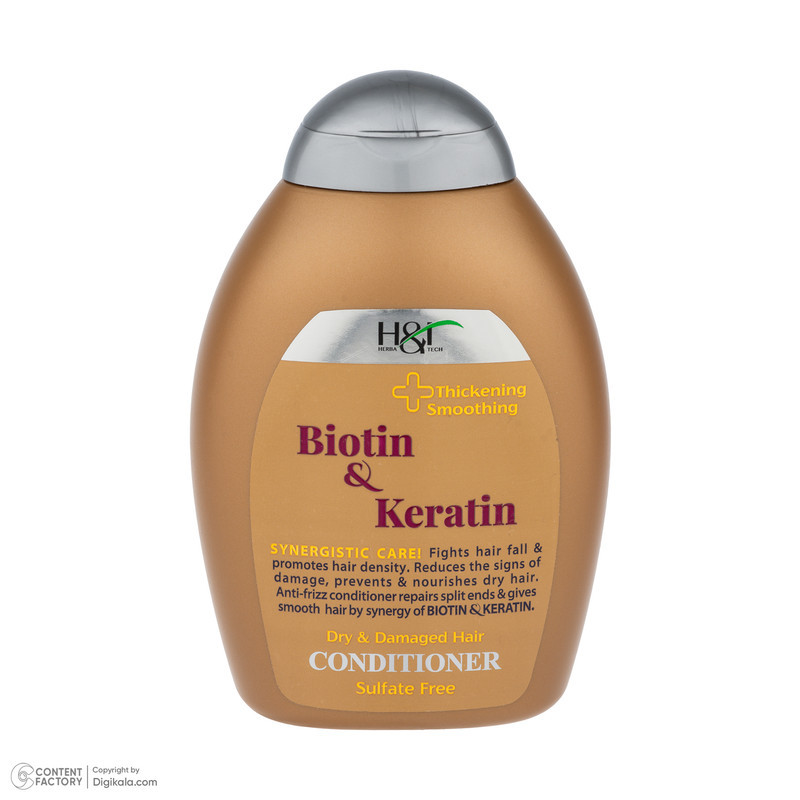 نرم‌کننده مو هرباتک مدل Biotin & Keratin حجم 385 میلی‌لیتر