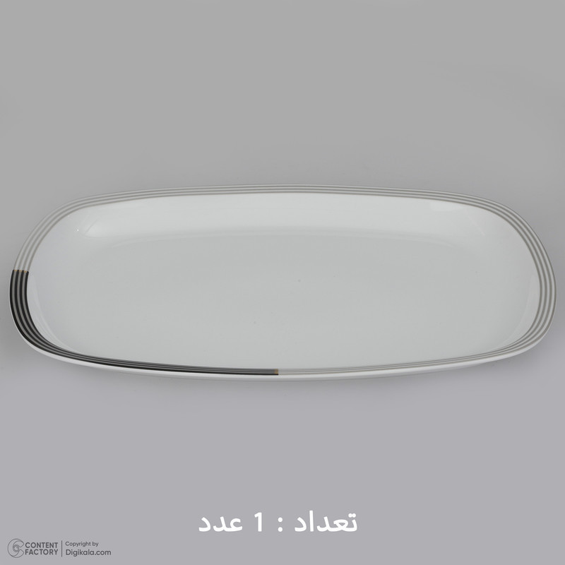 سرویس غذاخوری 27 پارچه چینی زرین ایران سری کواترو مدل وگاس اوریت درجه یک