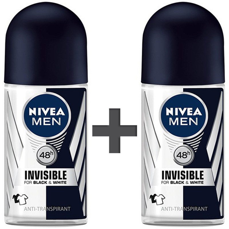 رول ضد تعریق مردانه نیوآ مدل Invisible Black And White حجم 50 میلی لیتر بسته 2 عددی