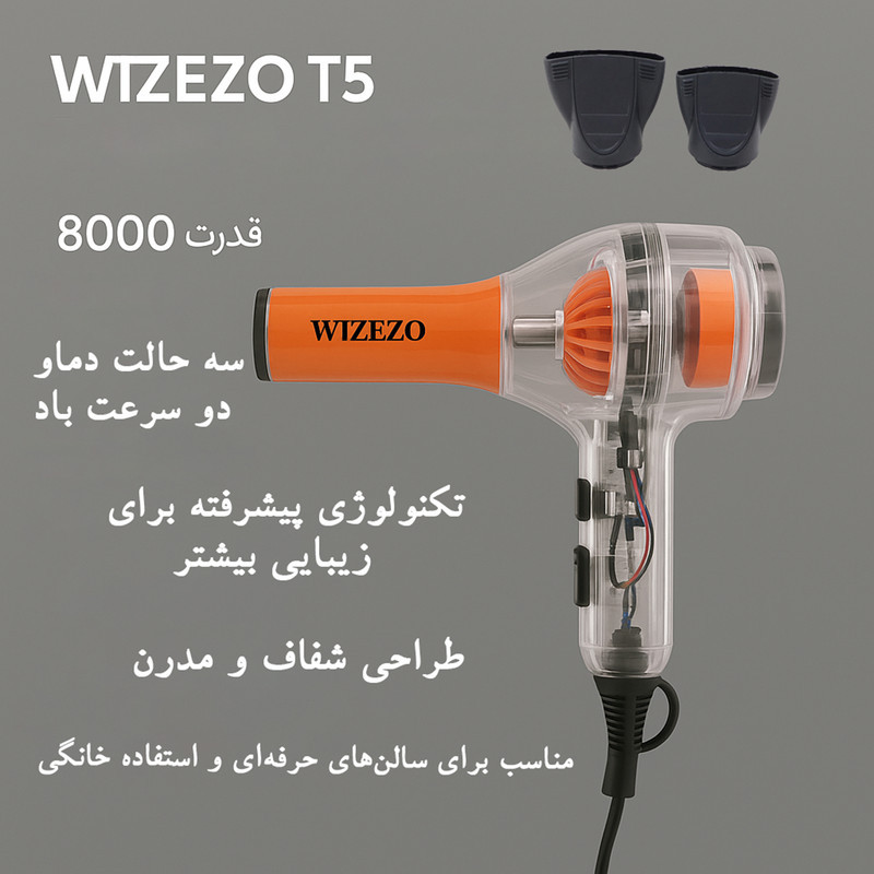 سشوار حرفه ای 8000 وات ویتزو مدل T5