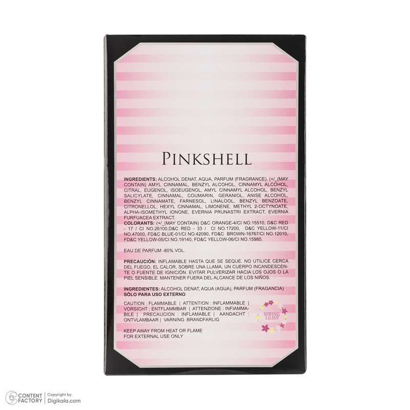 ادوپرفیوم زنانه اسپرینگ لیلیز مدل Pinkshell با رایحه خنک حجم 100 میلی لیتر