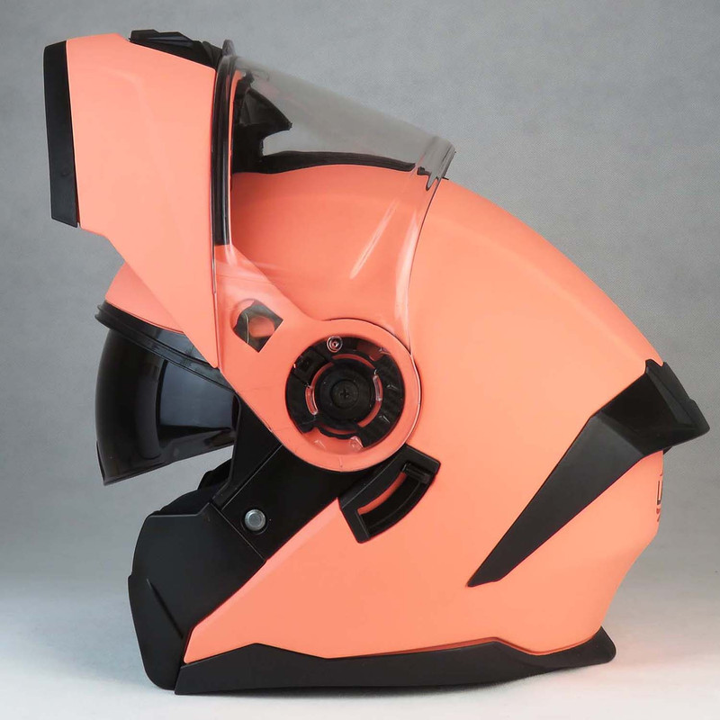 کلاه کاسکت فک متحرک لائوس مدل Matt coral کد 2176