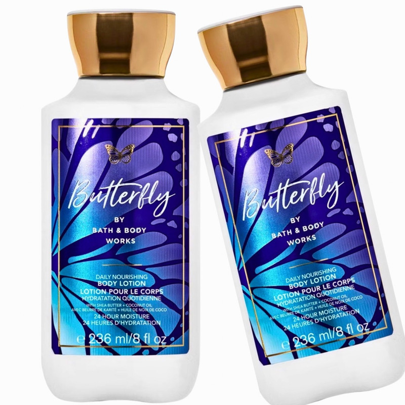 لوسیون بدن بس اند بادی ورکز مدل Butterfly مناسب برای انواع پوست حجم 236 میلی لیتر