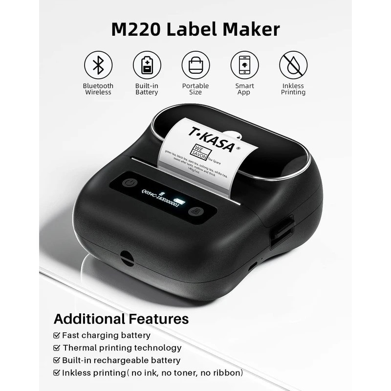 پرینتر لیبل زن فومیمو مدل M220 به همراه کاغذ