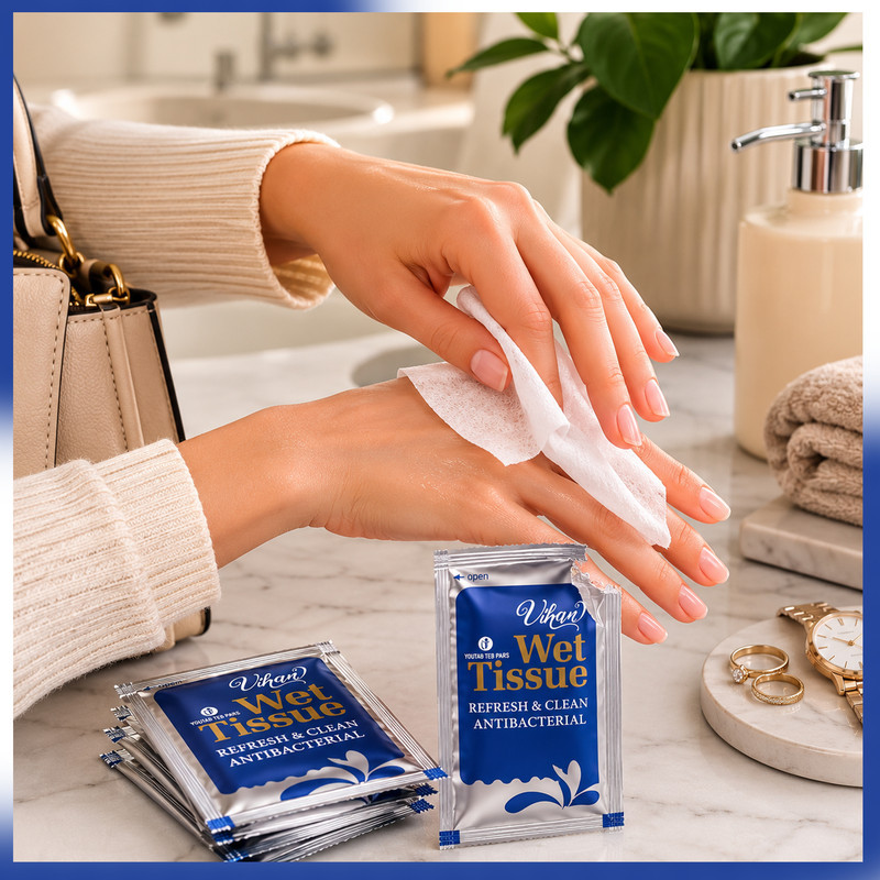 دستمال مرطوب ویهان مدل AntiBacterial-4-100 بسته 100 عددی مجموعه 4 عددی