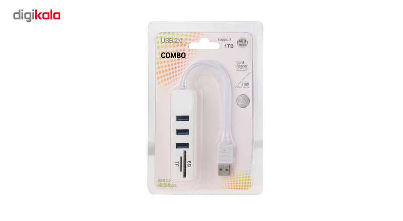 هاب و رم ریدر 5 پورت کمبو جنیون مدل 480Mbps
